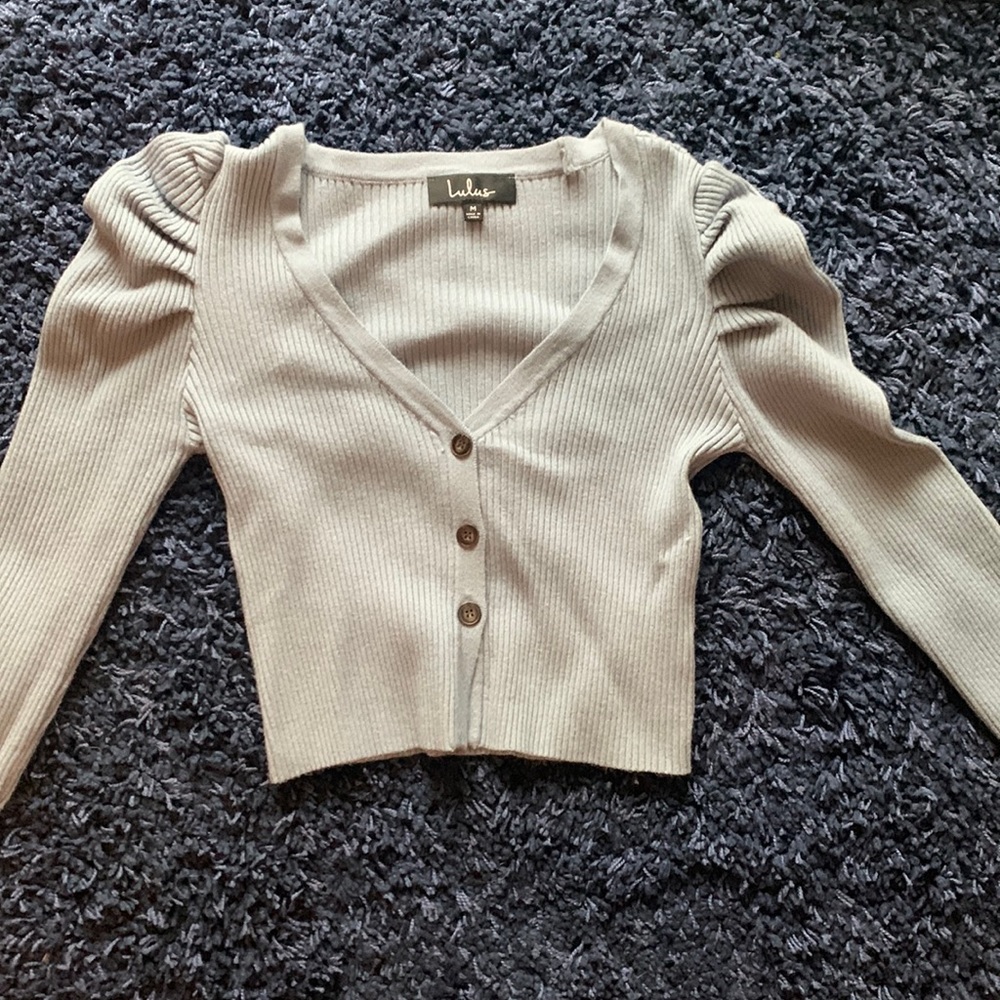 LuLu’s crop baby blue sweater. Worn once.